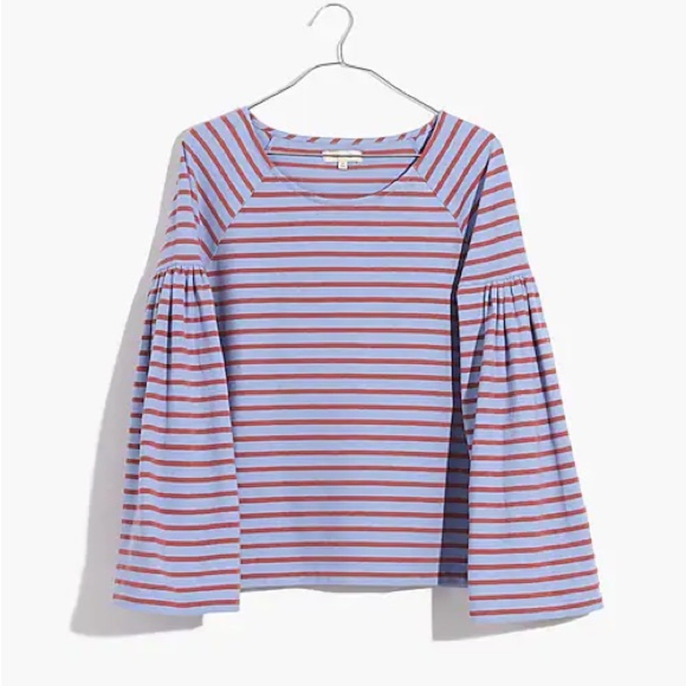 Madewell Shirred-Sleeve Sailor Top